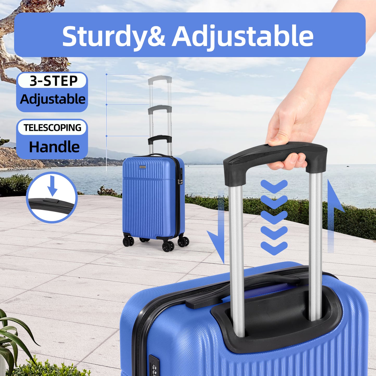 Searoute Suitcase Set in Blue