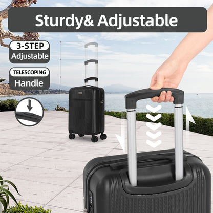 Searoute Suitcase Set in Black