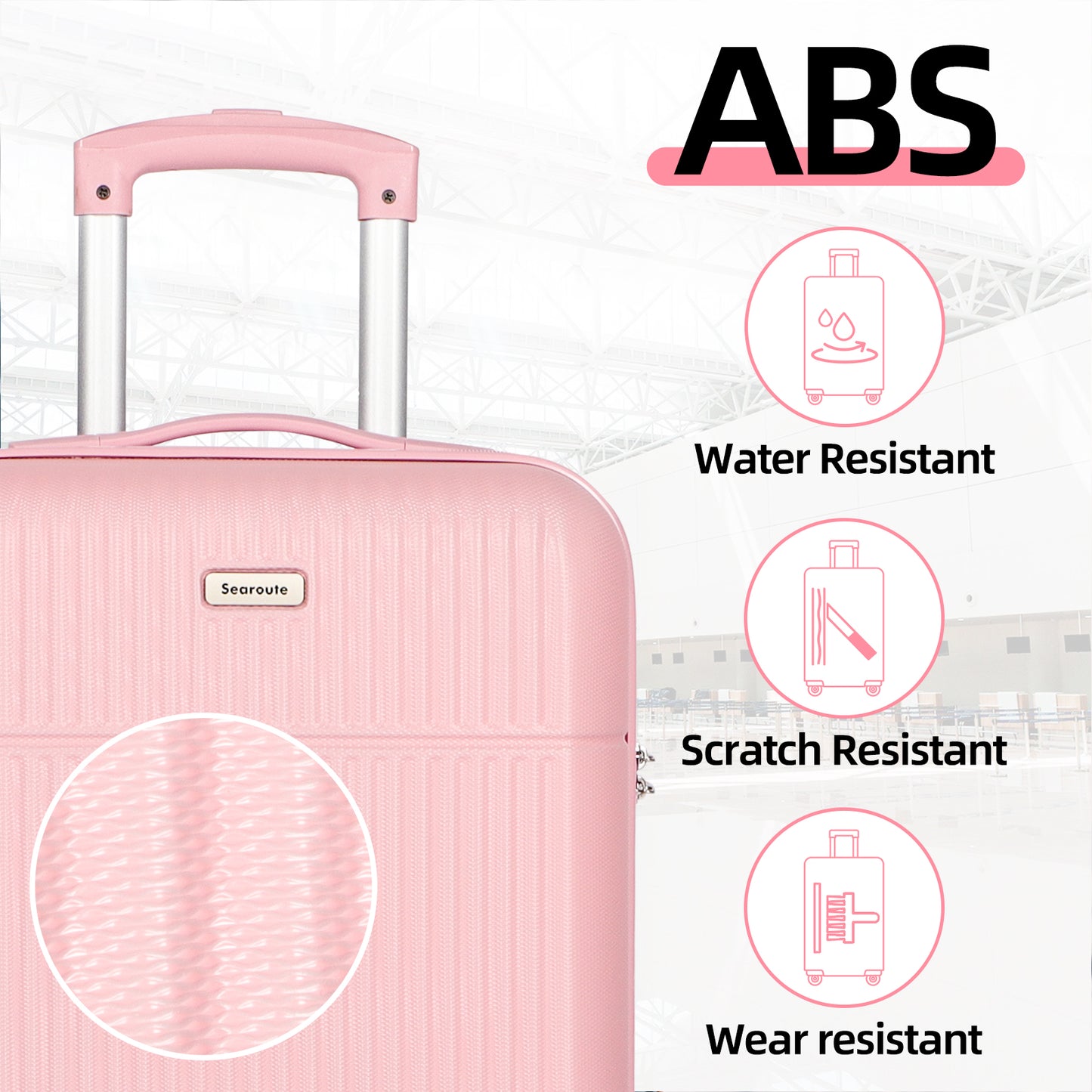 Searoute Suitcase Set in Pink