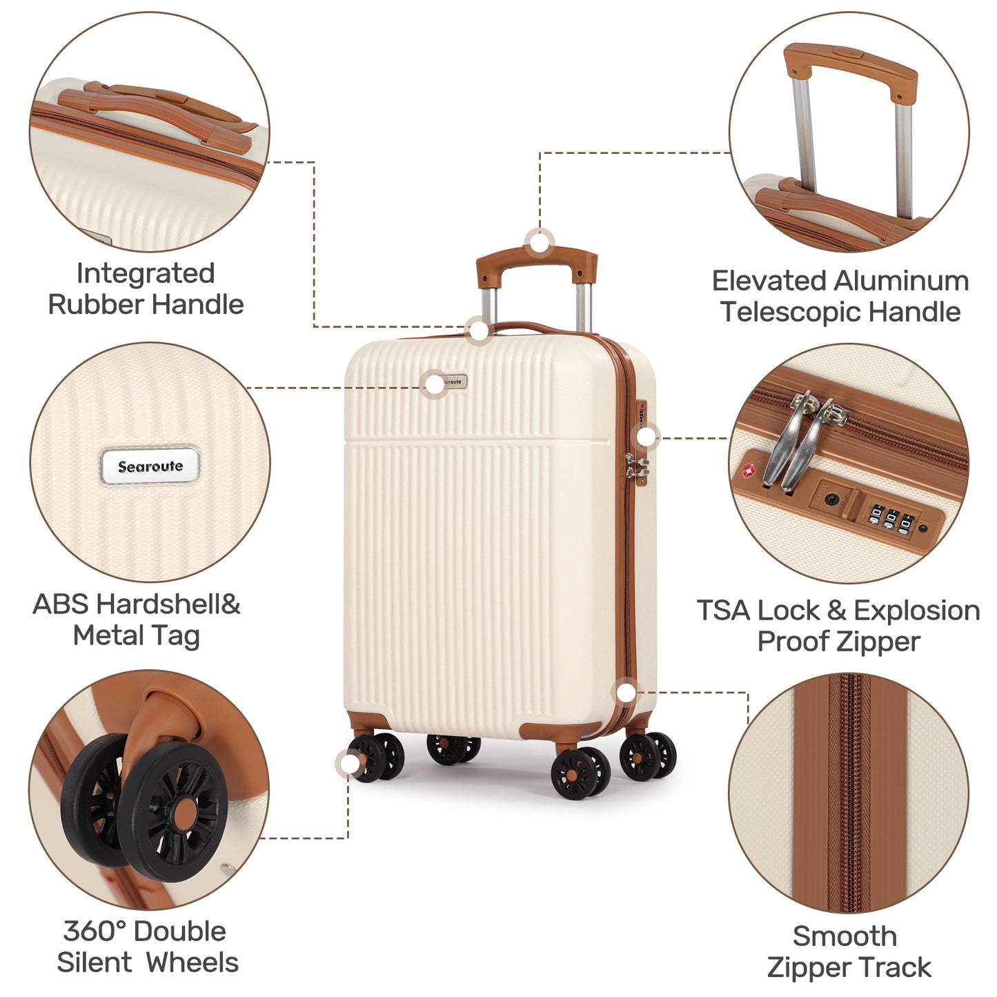 Searoute Cabin Suitcase in Cream