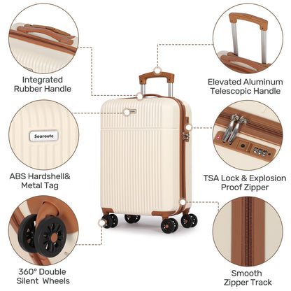 Searoute Cabin Suitcase in Cream