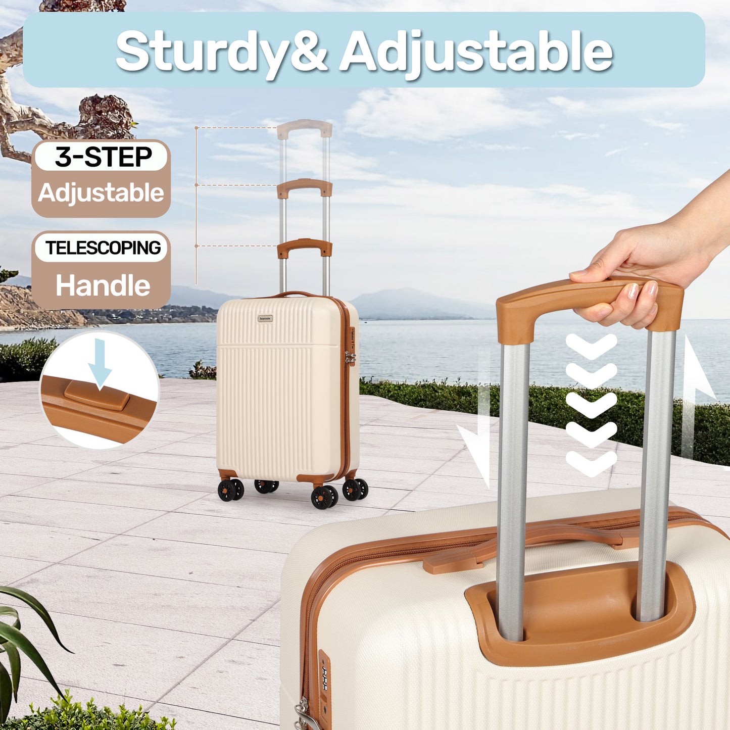 Searoute Suitcase Set in Cream