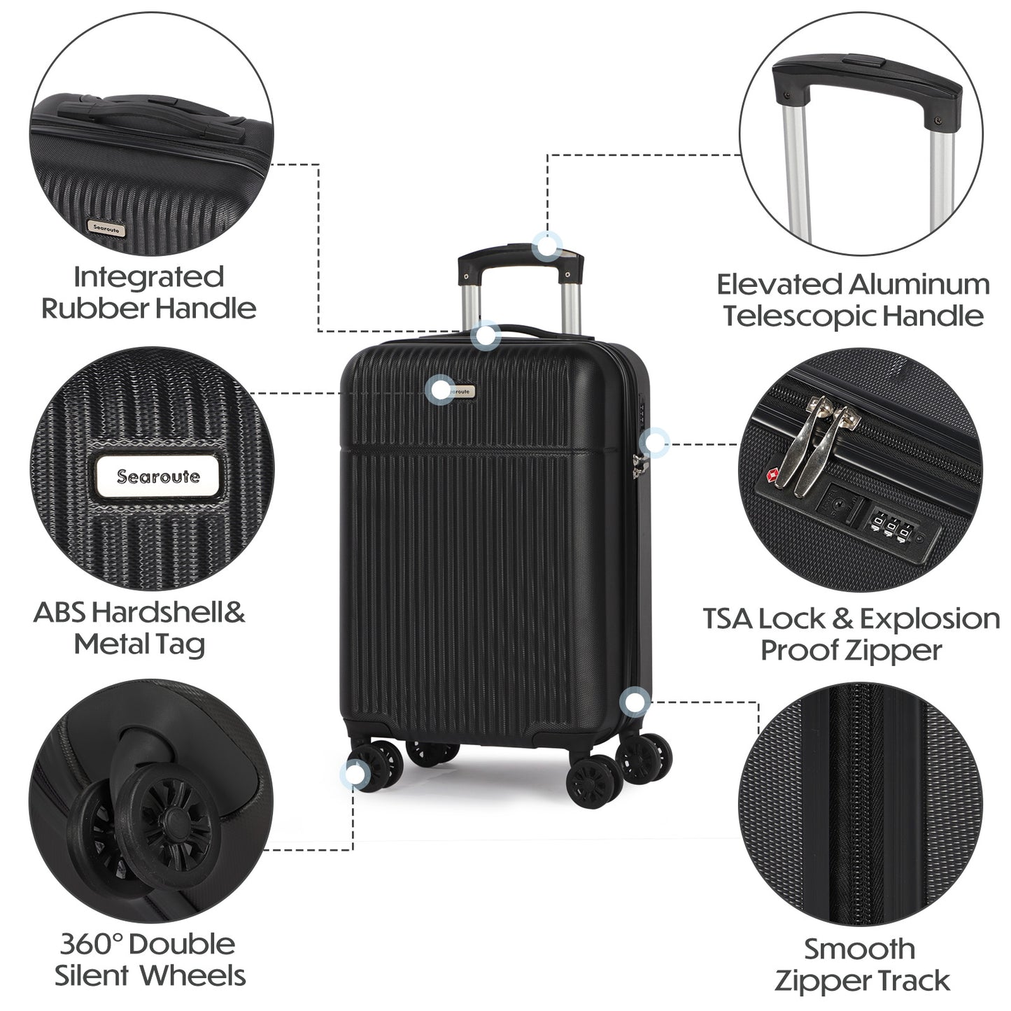 Searoute Cabin Suitcase in Black