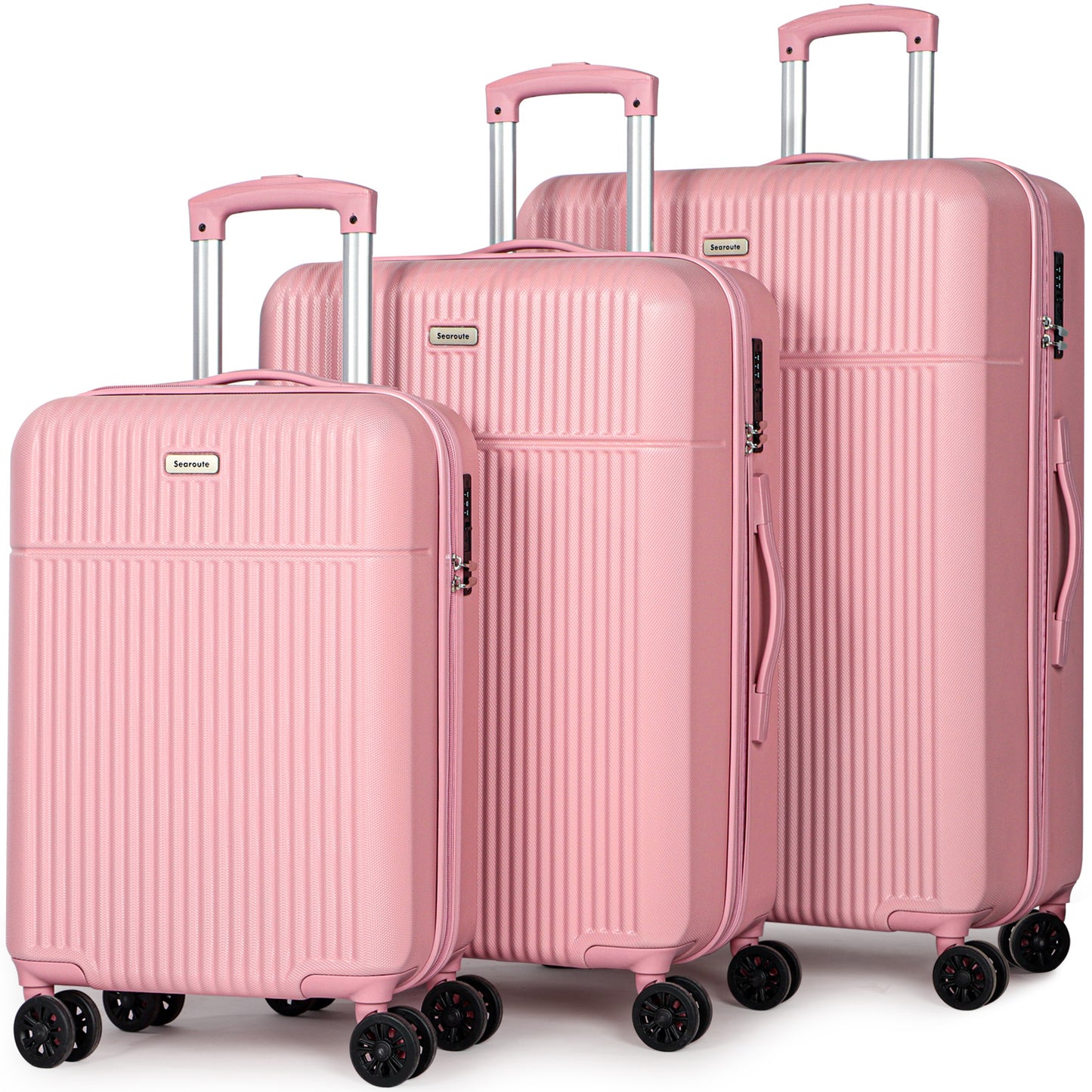 Searoute Suitcase Set in Pink