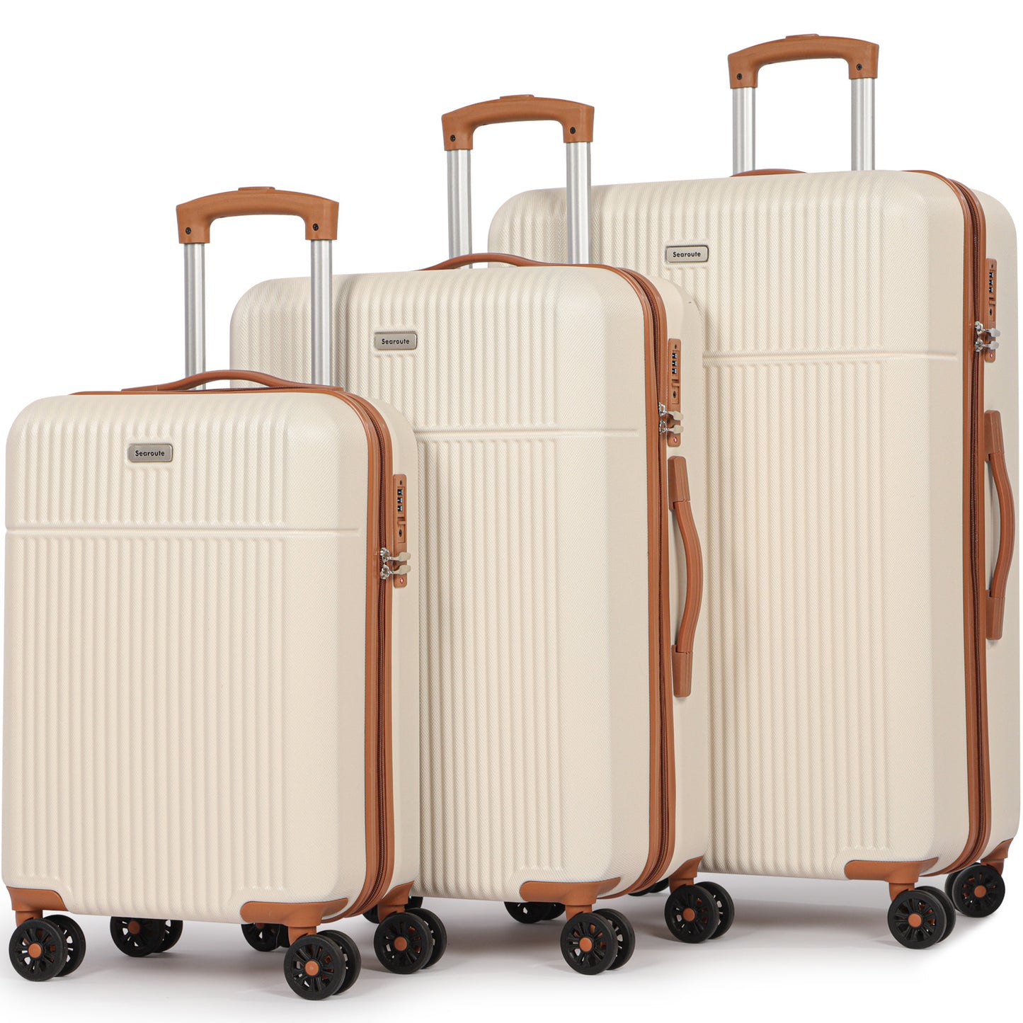 Searoute Suitcase Set in Cream