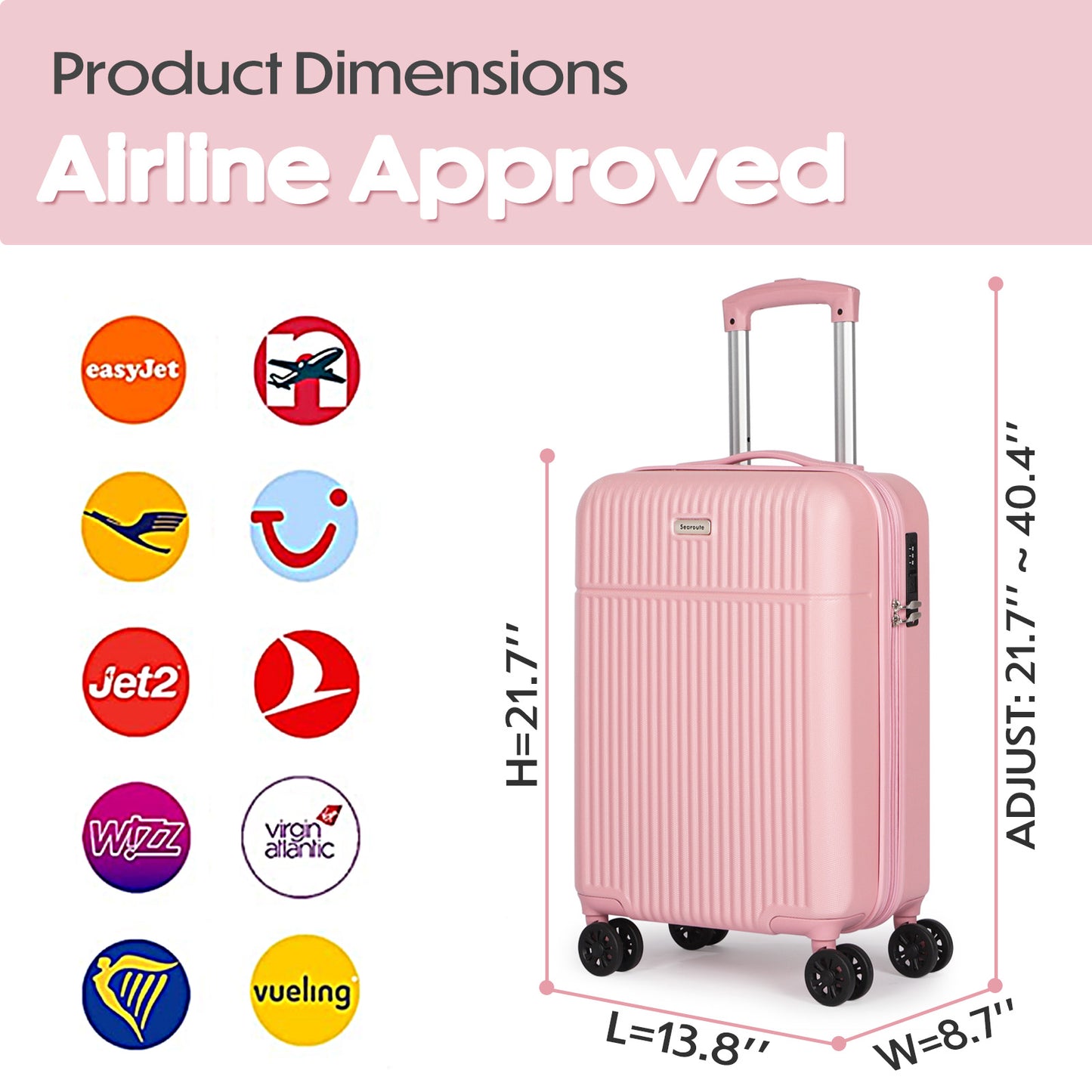 Searoute Cabin Suitcase in Pink